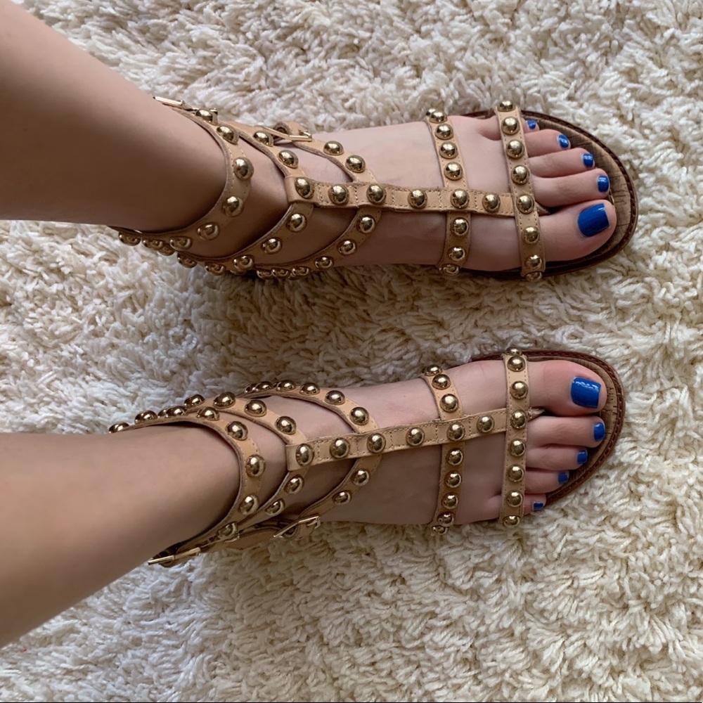 Sam Edelman Gold Studded Gladiator Sandals